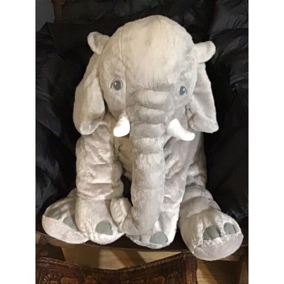 IKEA Large Plush Elephant ~19"x19" DISCONTINUED Grey Soft Toy - Picture 6 of 10